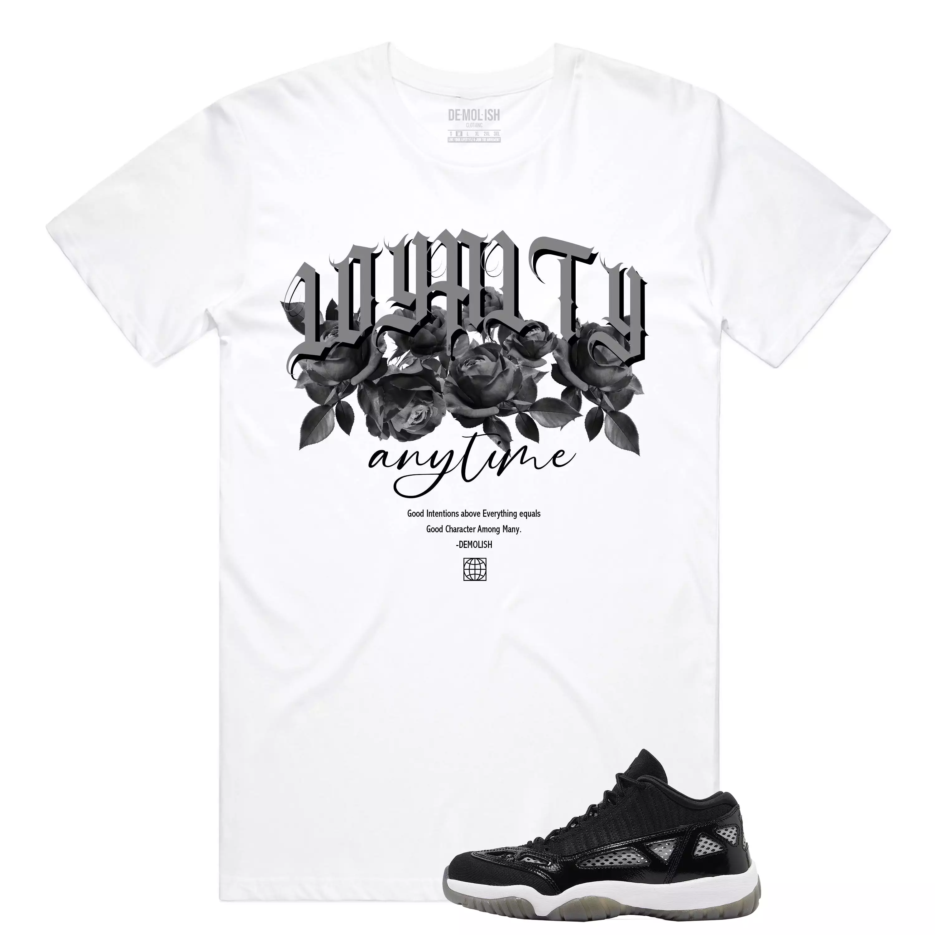 Loyalty Rose Tee (Wte/Blk/Grey)