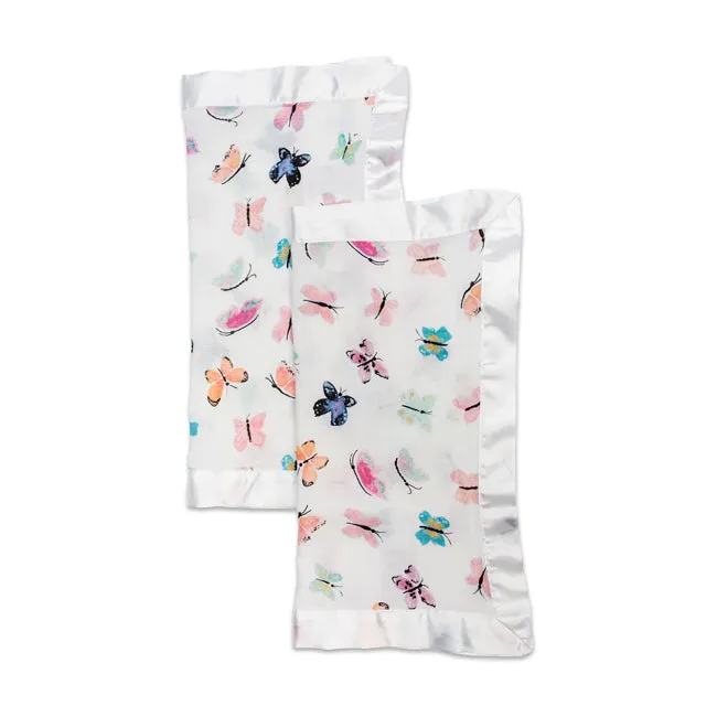 Lulujo Security Blankets 2pk Muslin Cotton - Butterfly