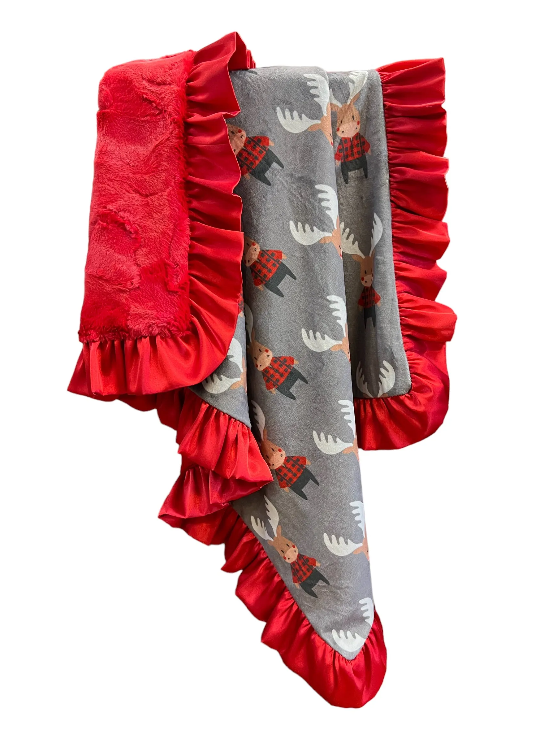 Lumberjack Moose w/ Red Satin Trim