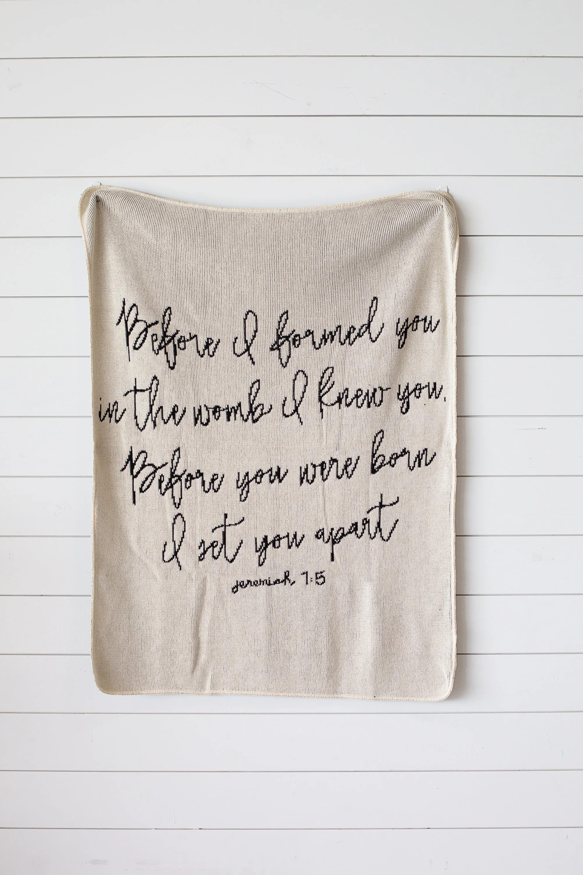 Made in the USA | Recycled Cotton Blend Jeremiah 1:5 Throw Blanket