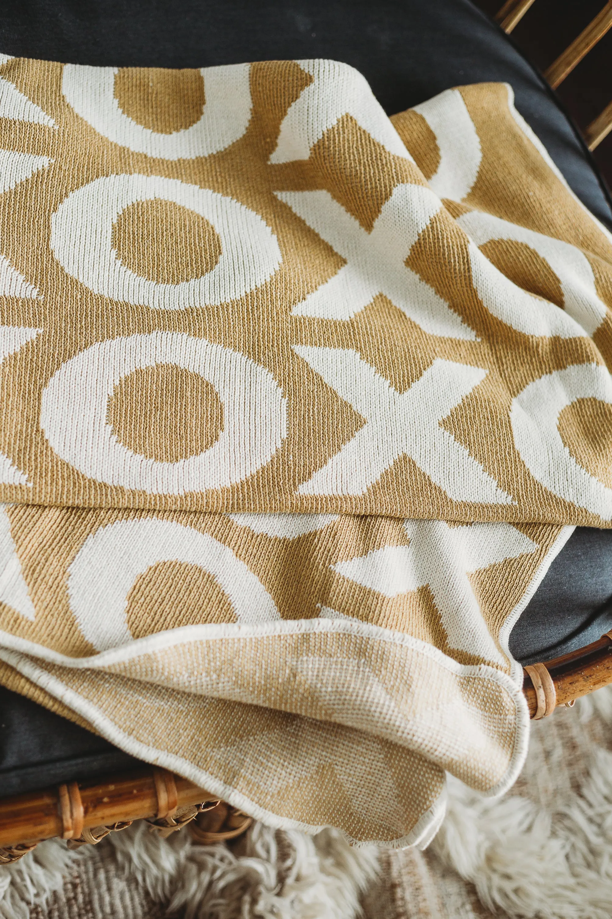 Made in the USA | Recycled Cotton Blend  XO Throw Blanket | NEW DESIGN