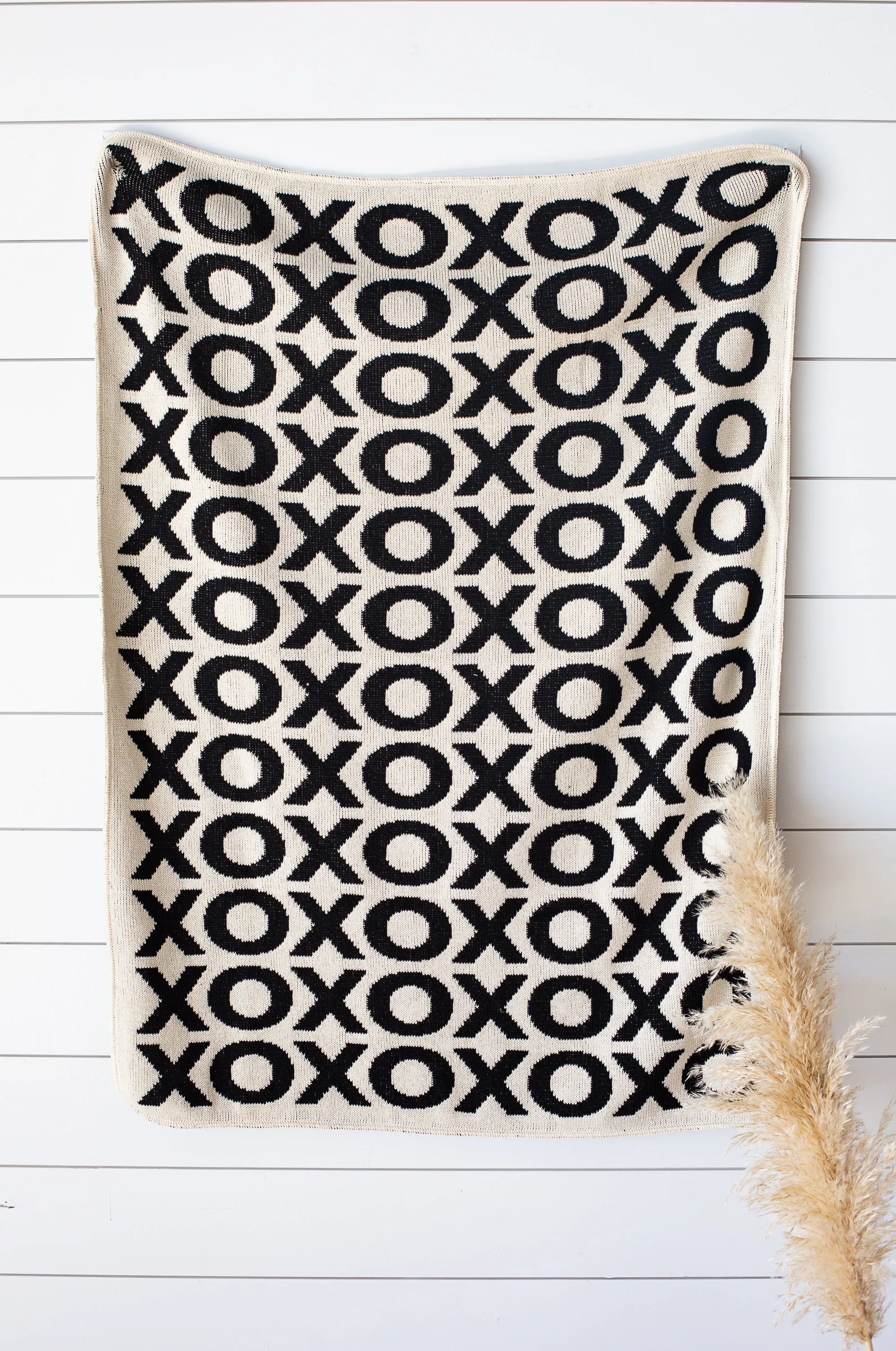 Made in the USA | Recycled Cotton Blend  XO Throw Blanket | NEW DESIGN