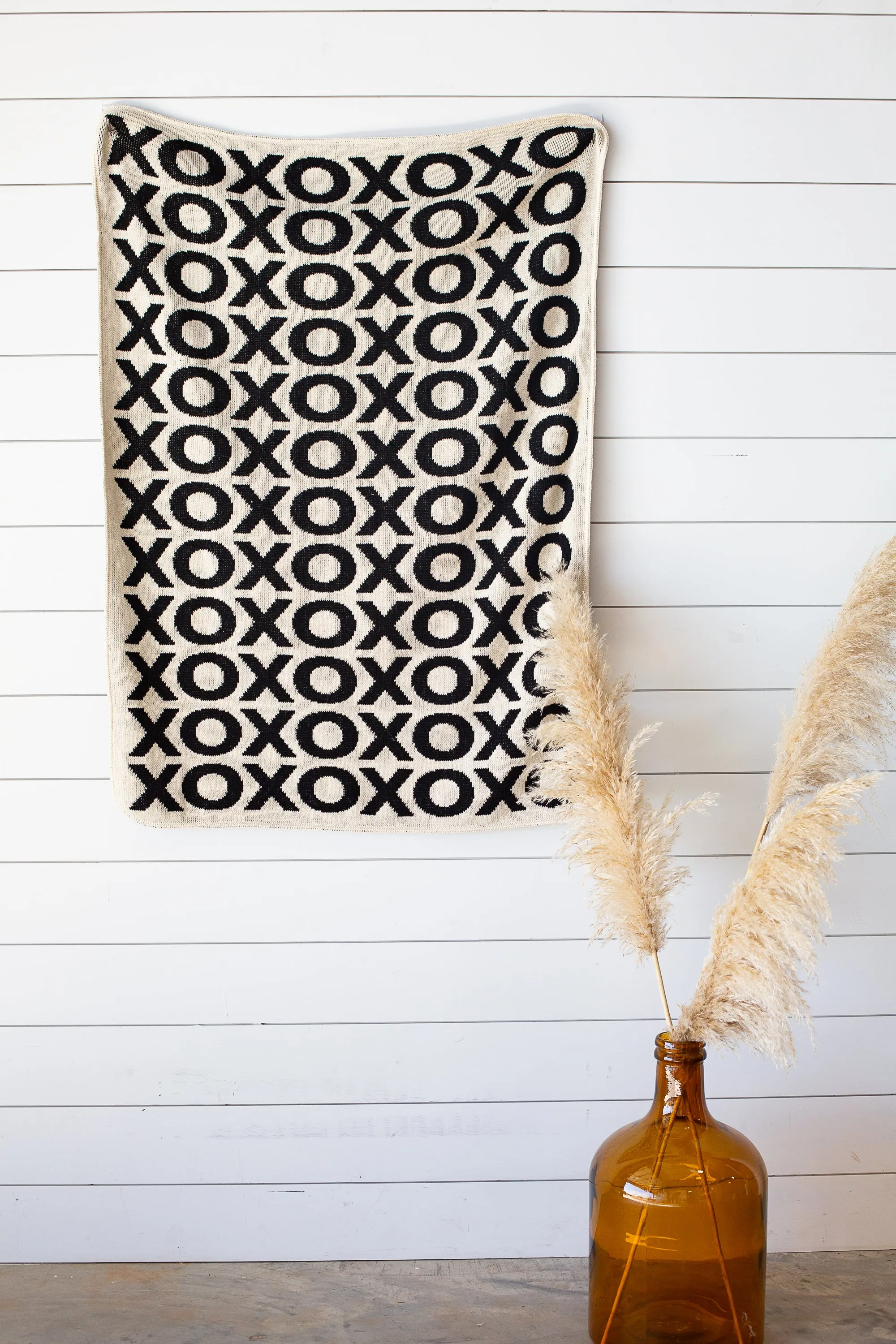 Made in the USA | Recycled Cotton Blend  XO Throw Blanket | NEW DESIGN