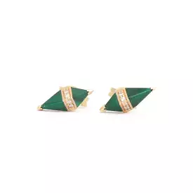 Malachite & Diamond Pietra Studs