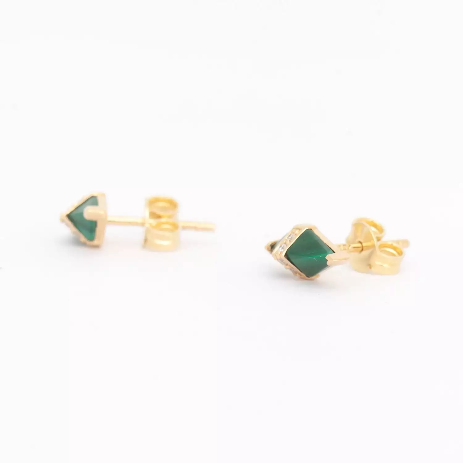 Malachite & Diamond Pietra Studs