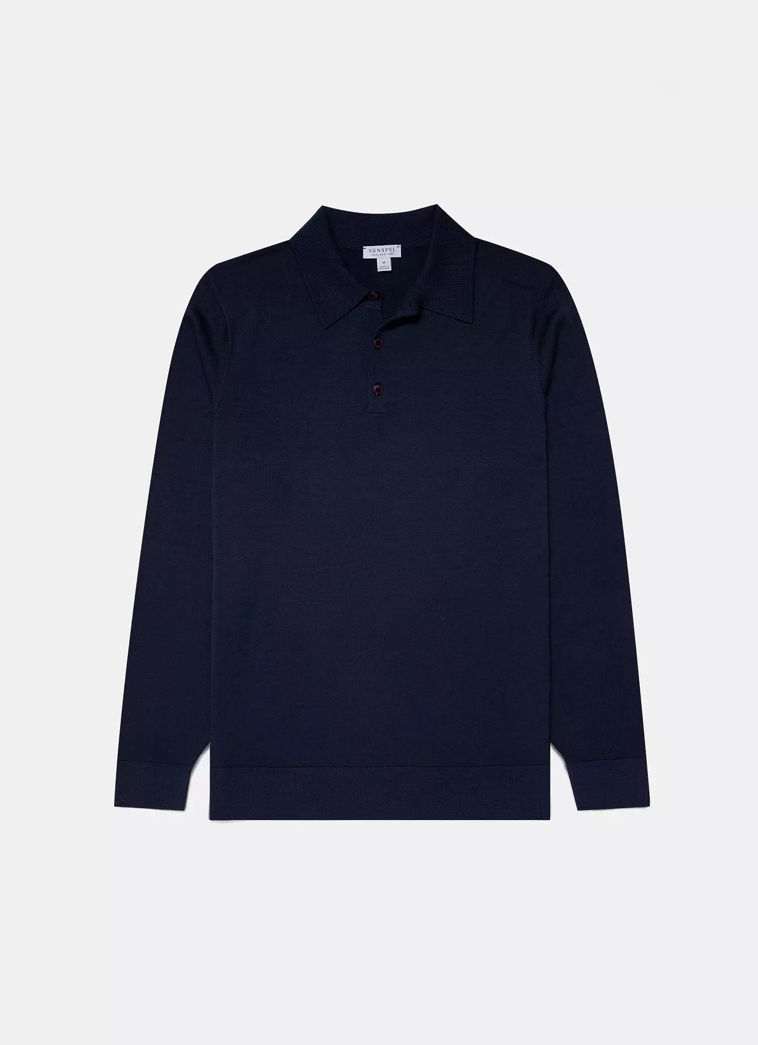 Men's Extra-Fine Merino Polo Shirt in Light Navy