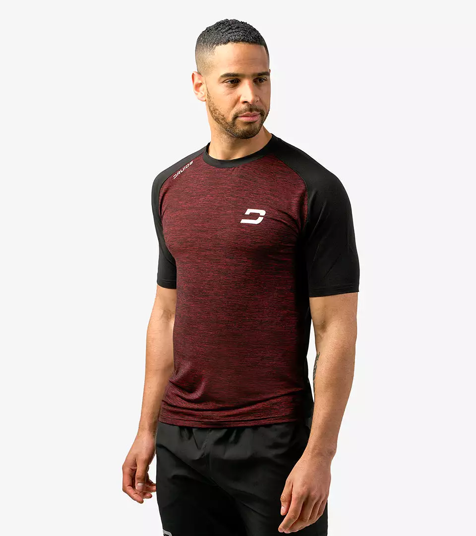 MEN'S HYBRID SPORTS T-SHIRT - RED