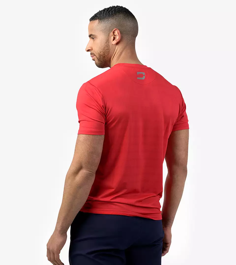 MEN'S PERFORATED SPORTS T-SHIRT - RED