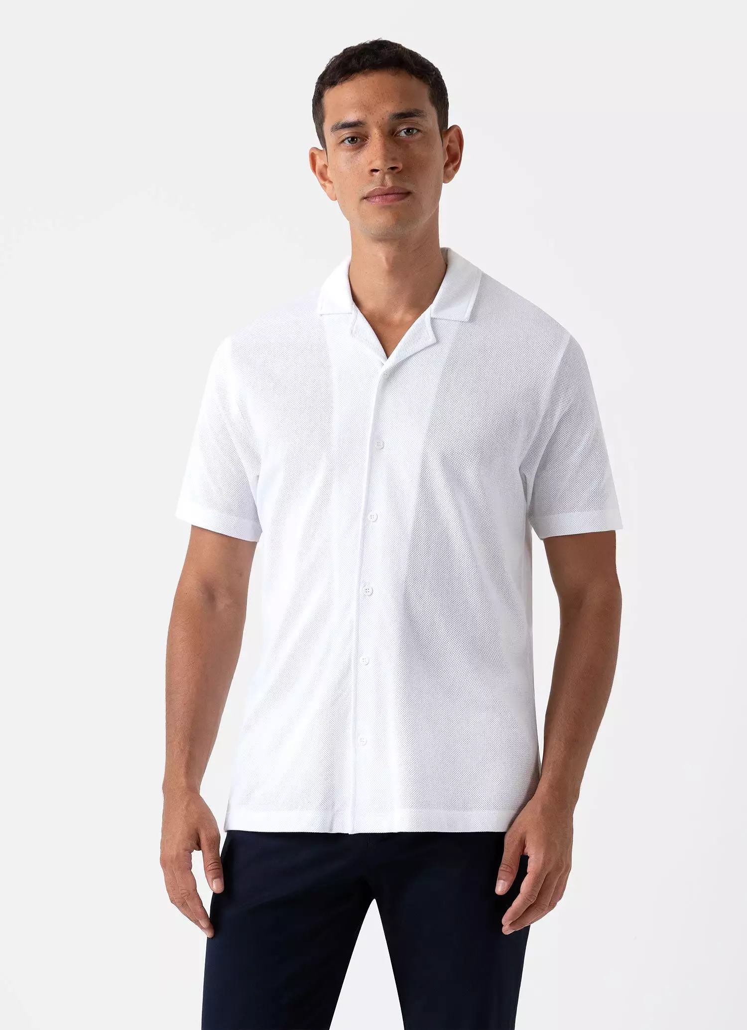 Men's Riviera Camp Collar Shirt in White