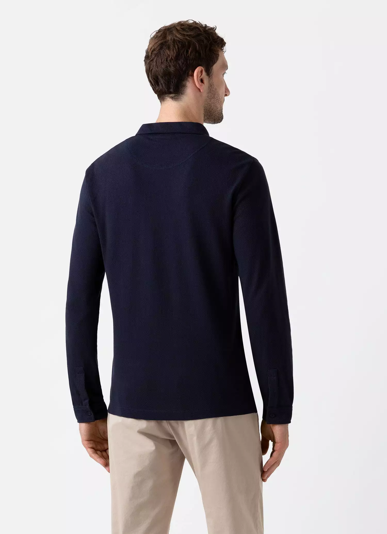 Men's Riviera Long Sleeve Polo Shirt in Navy