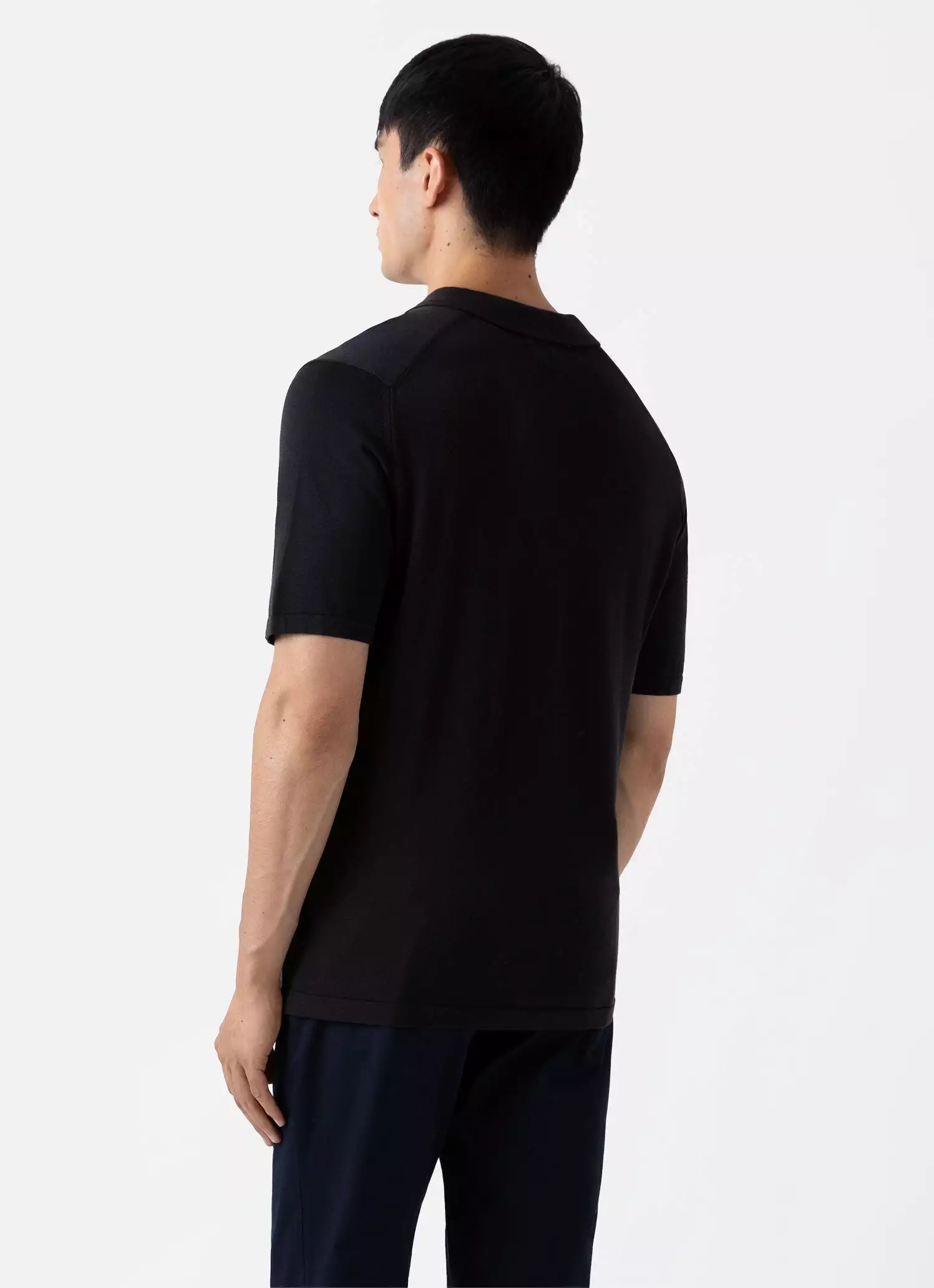 Men's Sea Island Cotton Polo Shirt in Black