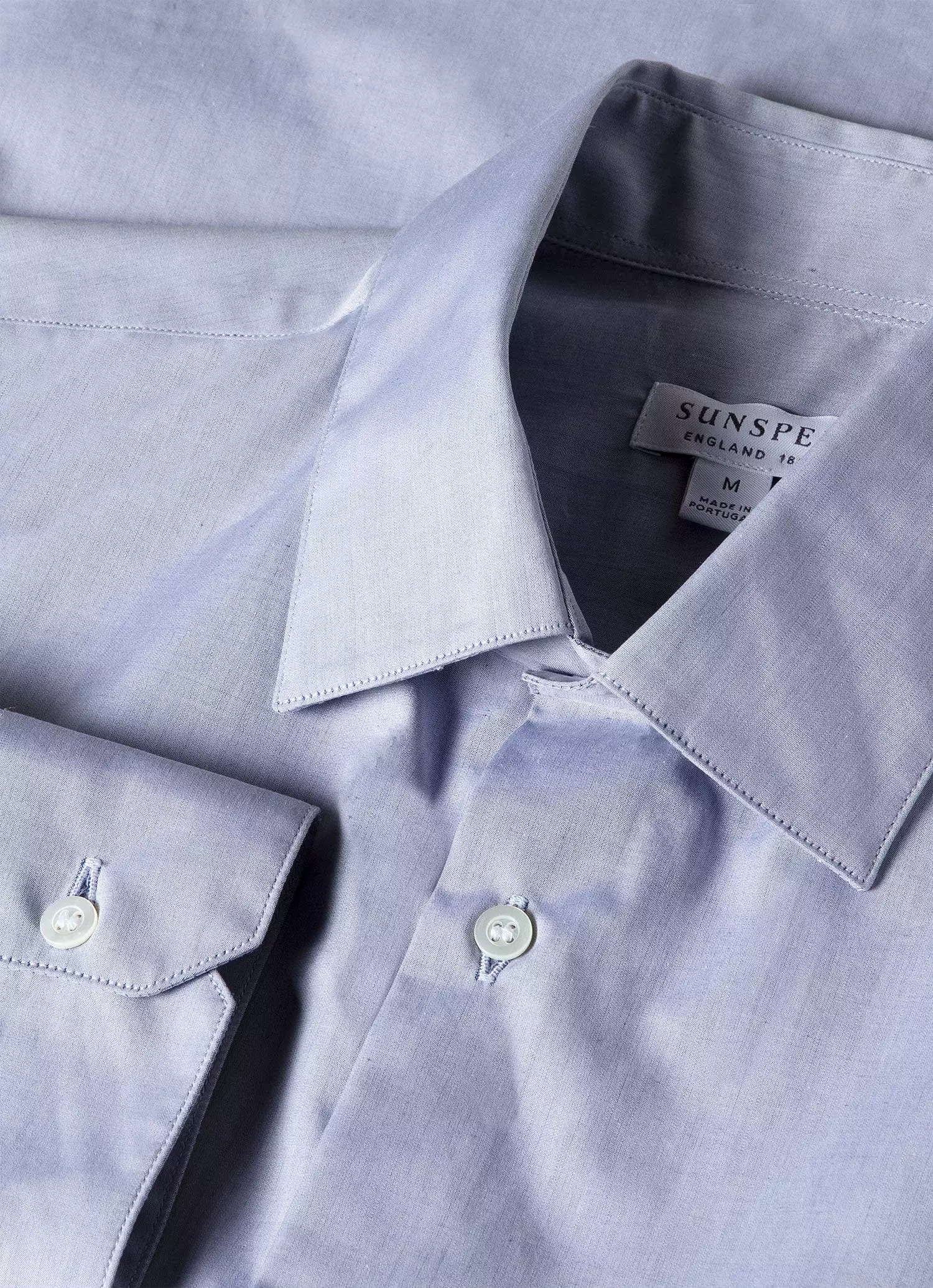 Men's Sea Island Cotton Shirt in Light Blue