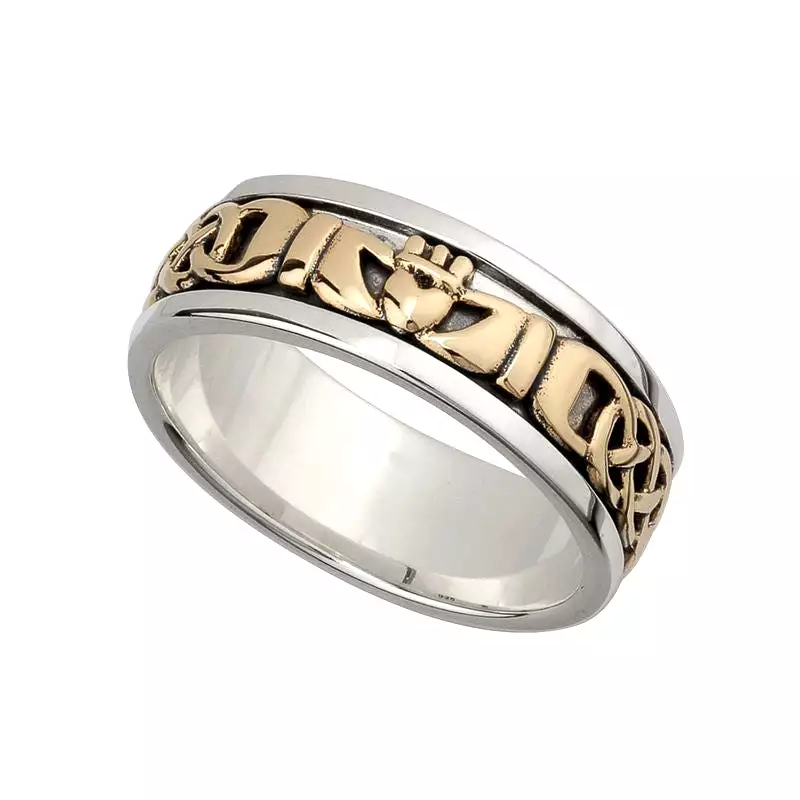 Men's Silver & Gold Claddagh Ring