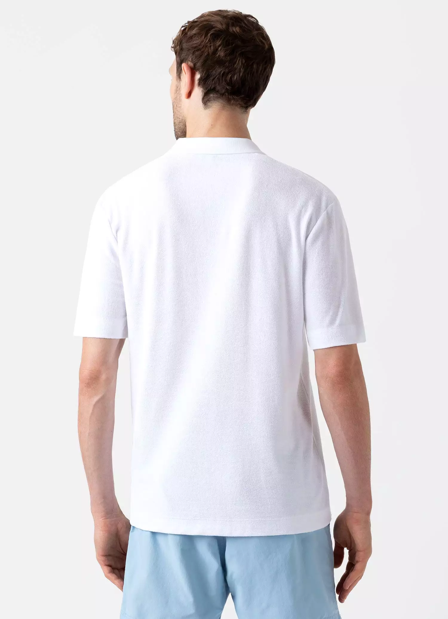 Men's Towelling Polo Shirt in White