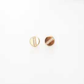 Midi Bitty Pavé Diamond Line Disc Studs