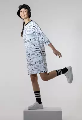 Midi Dress With Snoopy Prints