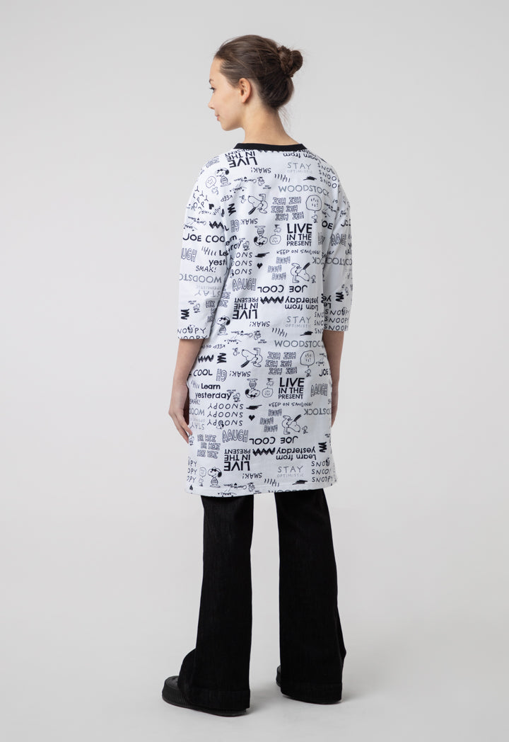 Midi Dress With Snoopy Prints