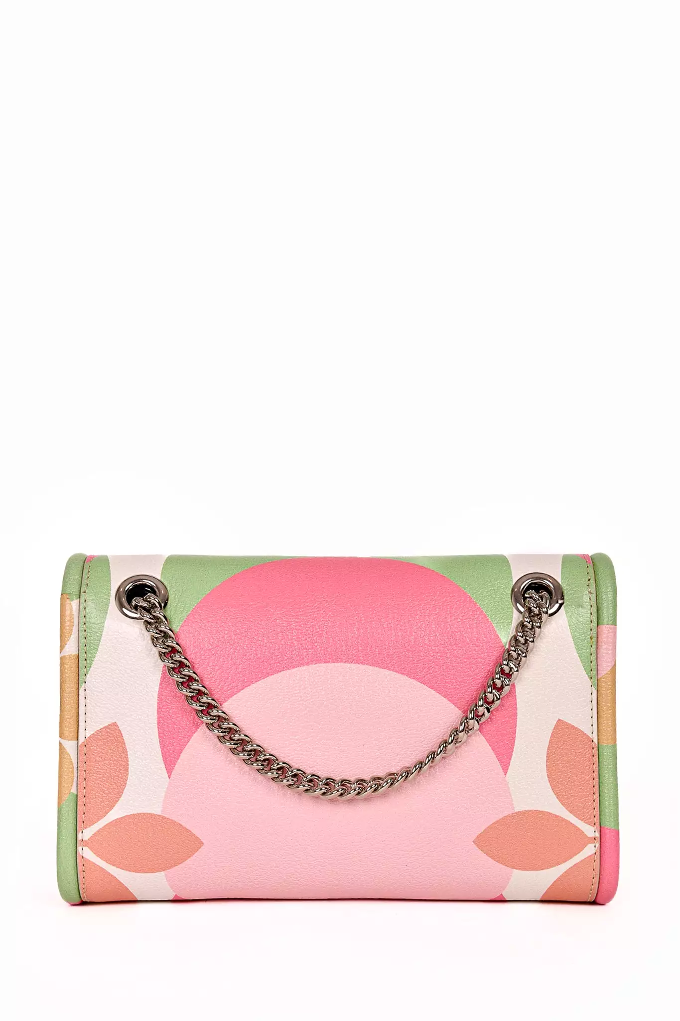 Miu Miu Green/Pink Floral Print Silver Chain Bag