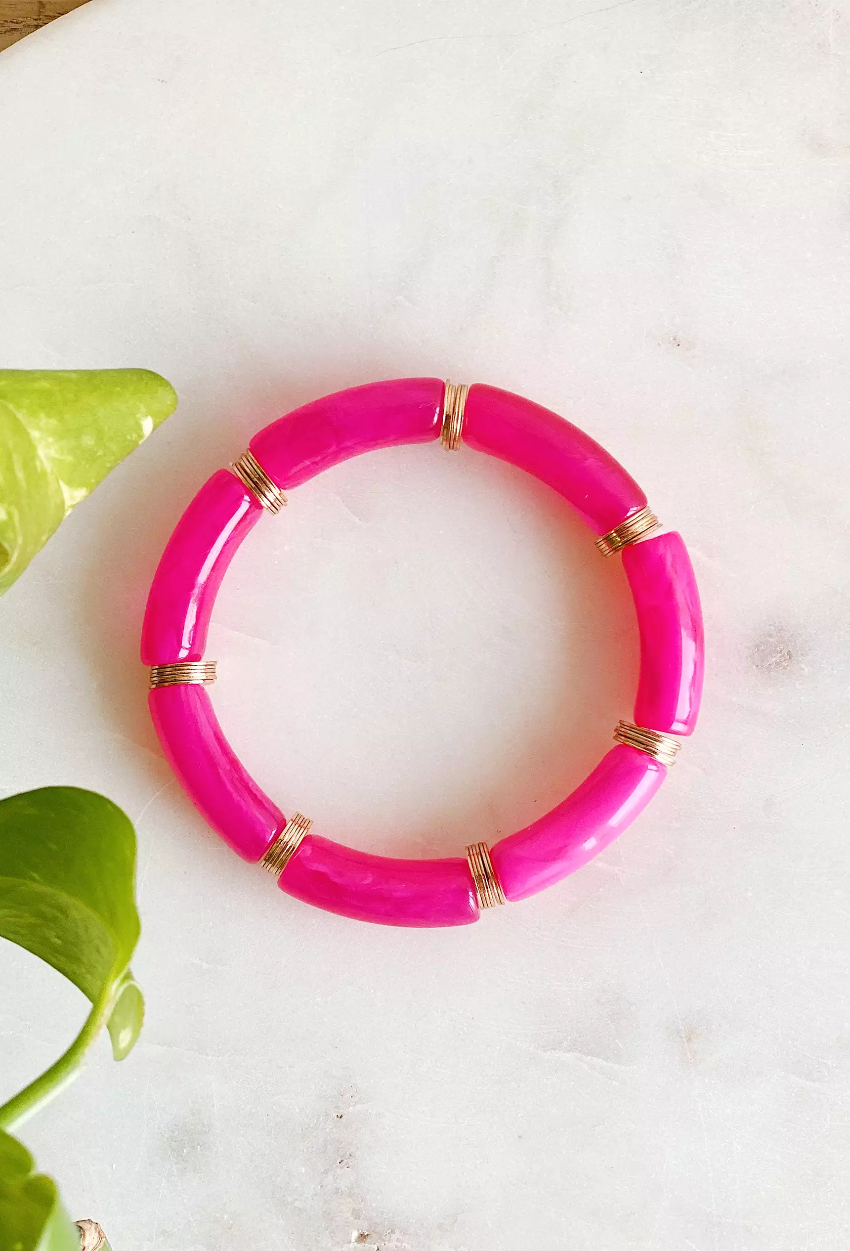 Mollie Acrylic Bracelet in Pink