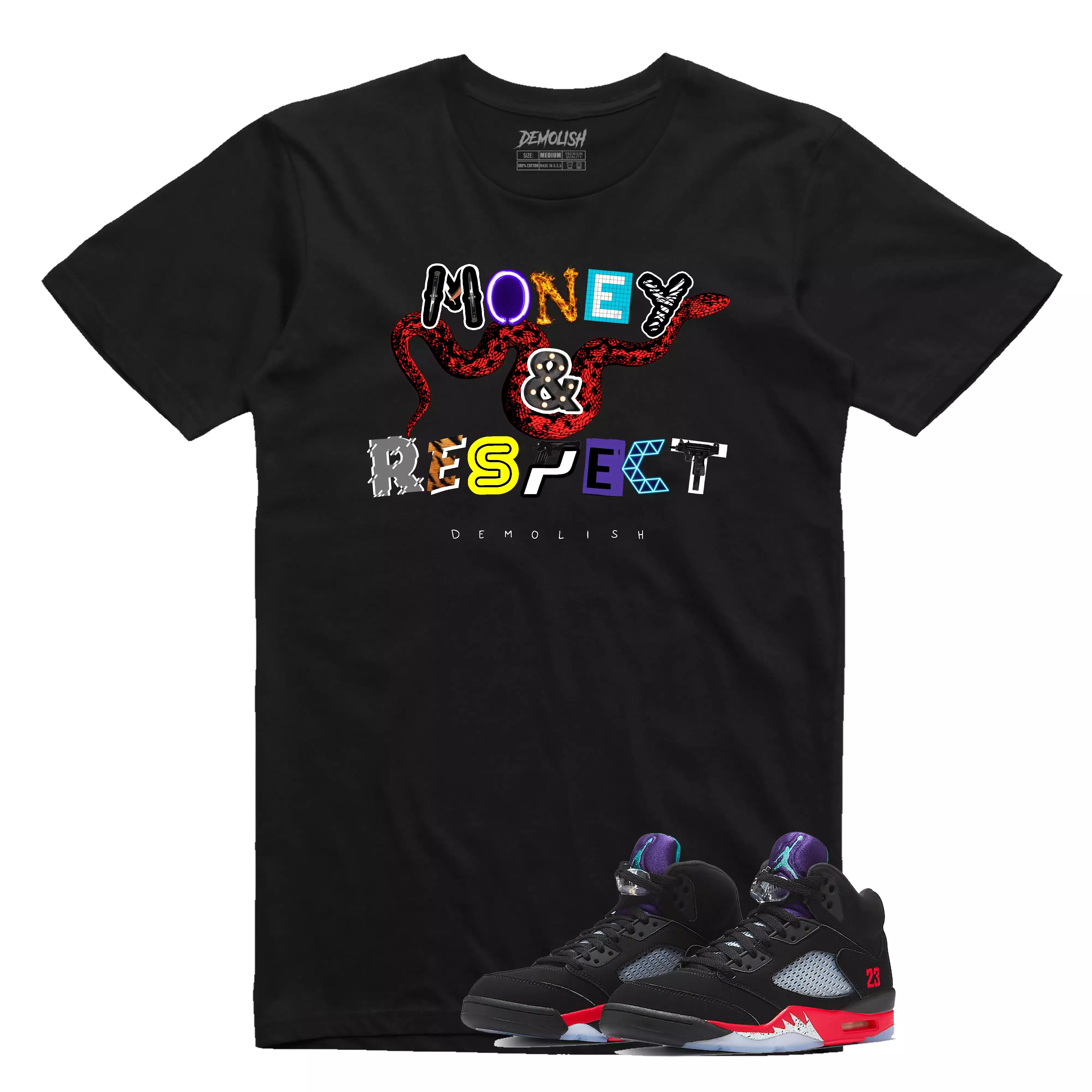 Money & Respect Tee (Blk/Prp)