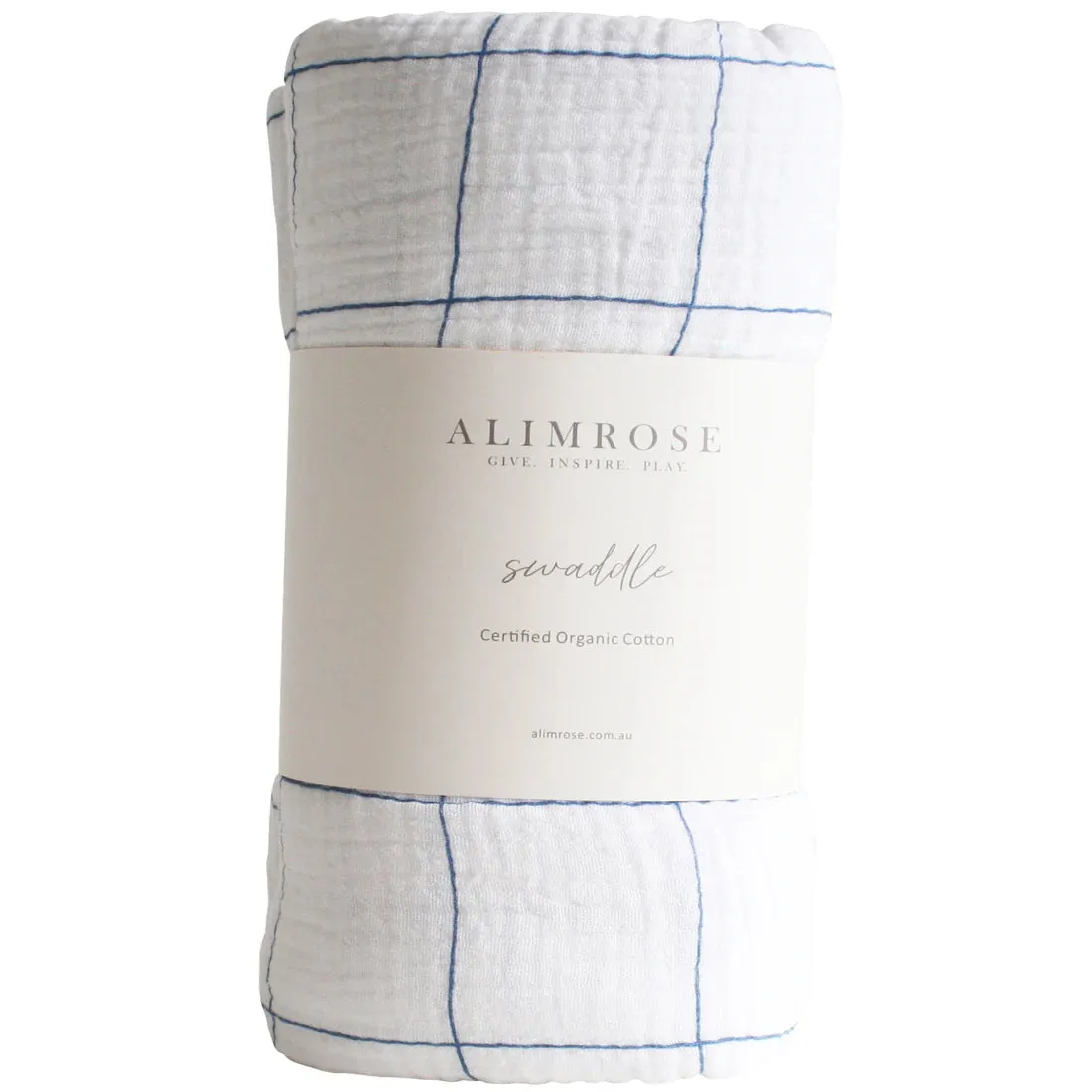 MW20GN - Muslin Swaddle Grid Navy