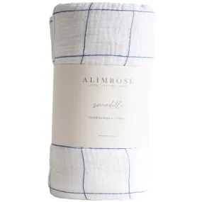 MW20GN - Muslin Swaddle Grid Navy