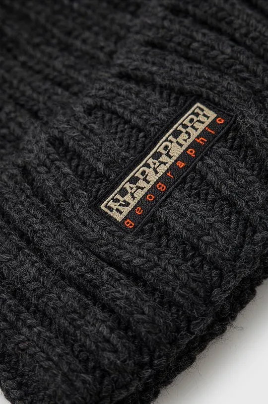 Napapijri wool blend beanie gray color