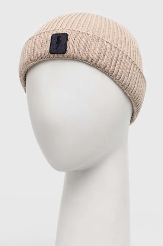 Neil Barett wool blend beanie FISHERMAN BEANIE beige color PBCP335.V9505.9601