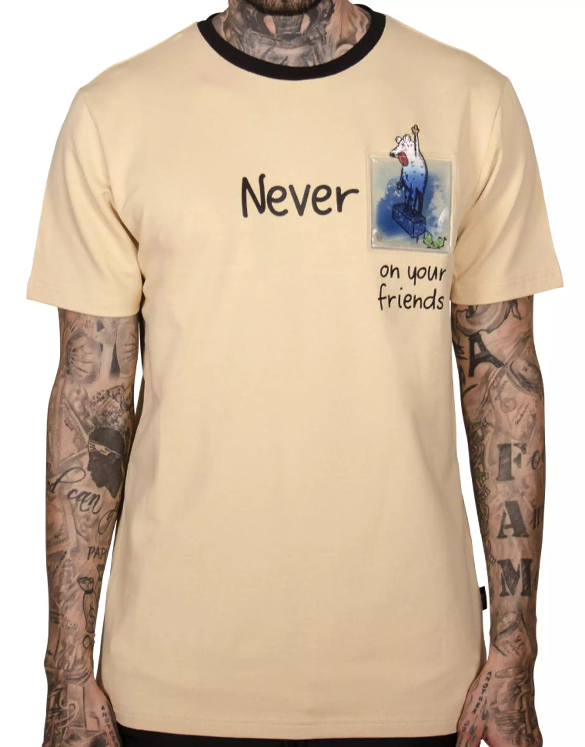 Never Rat Swim With The Fishes Pocket Tee (Chardonnay Khaki) /D17