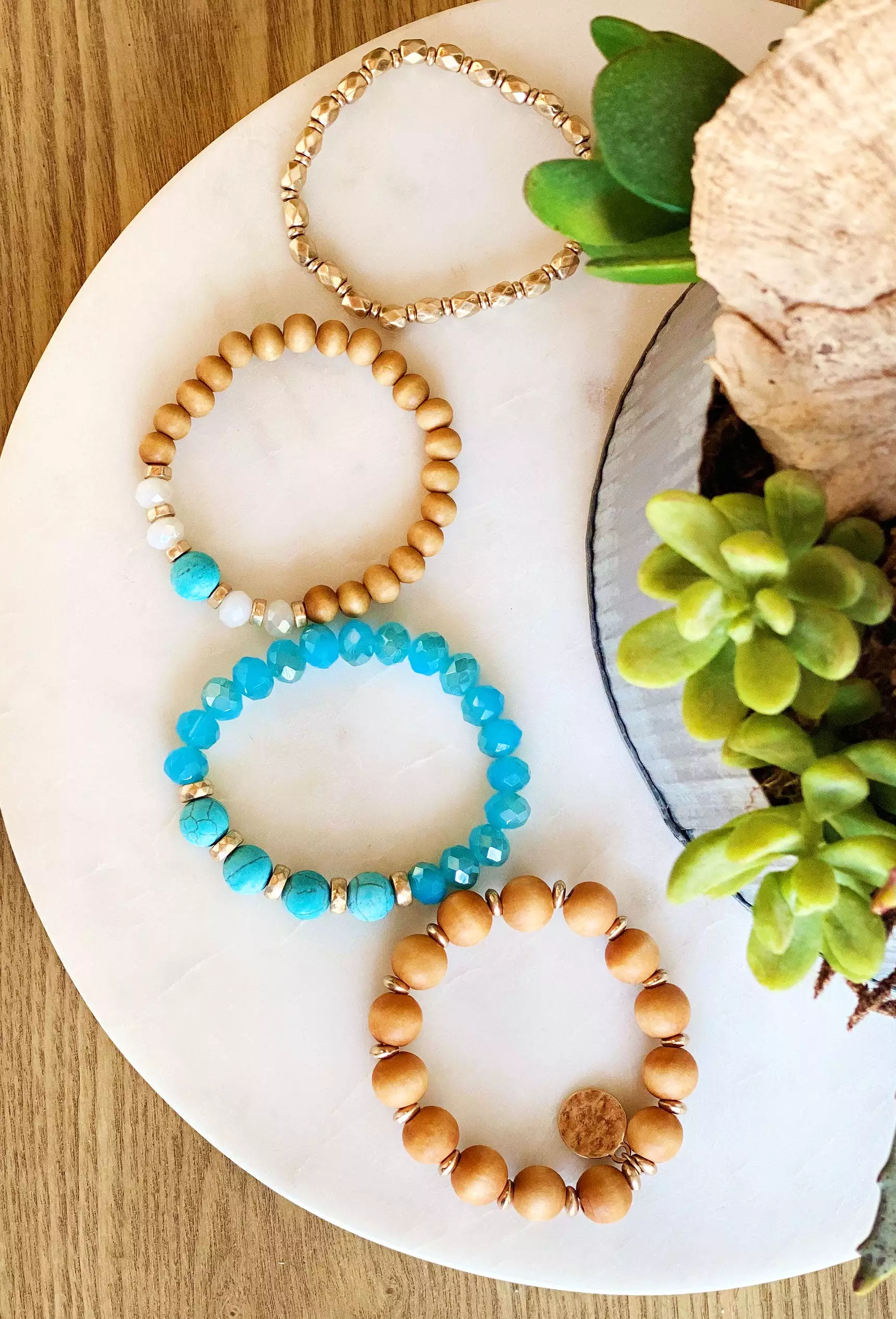 New Day Bracelet Set in Blue