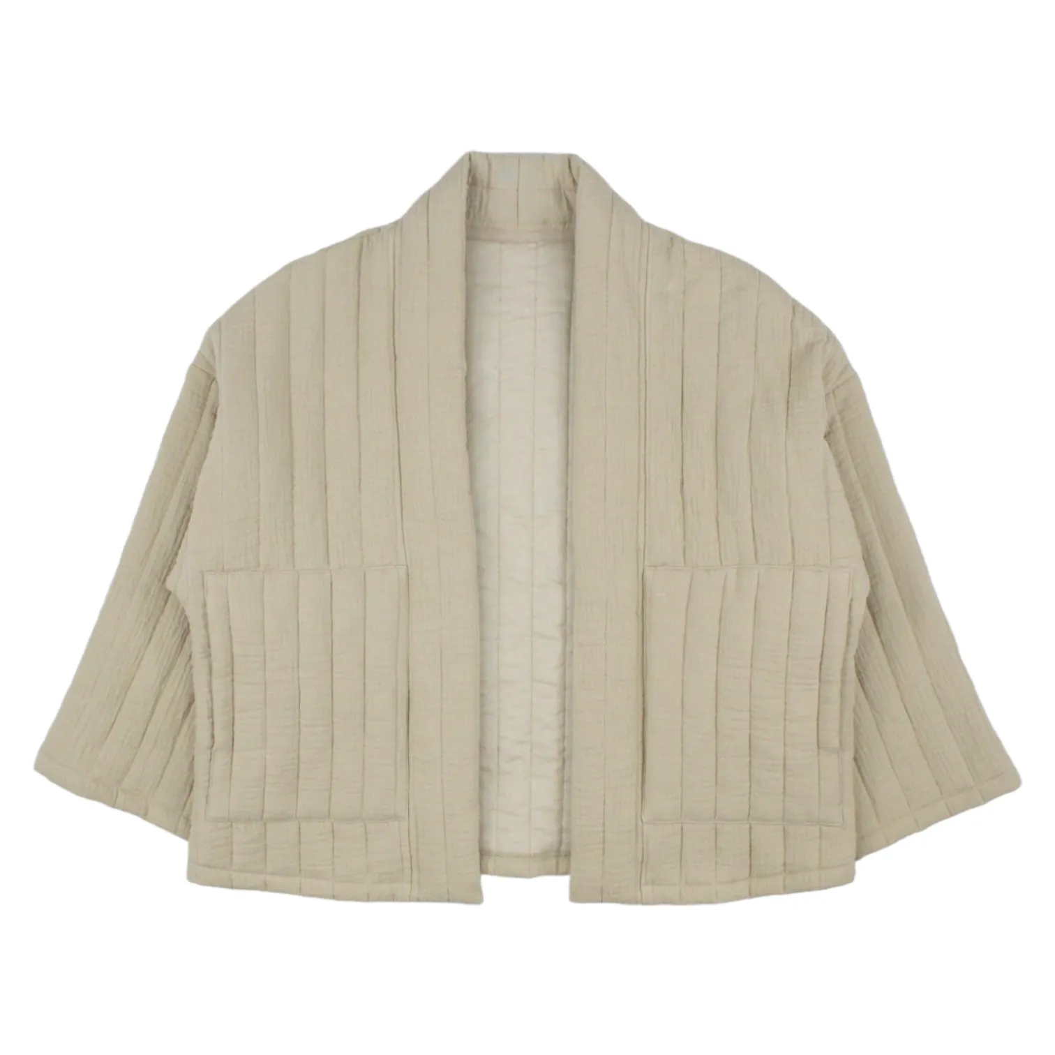 NRBY Beige Quilted Kimono Jacket - Sample