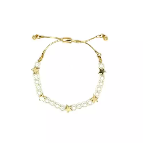 Pearls and Stars Adjustable Bracelet