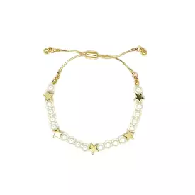 Pearls and Stars Adjustable Bracelet