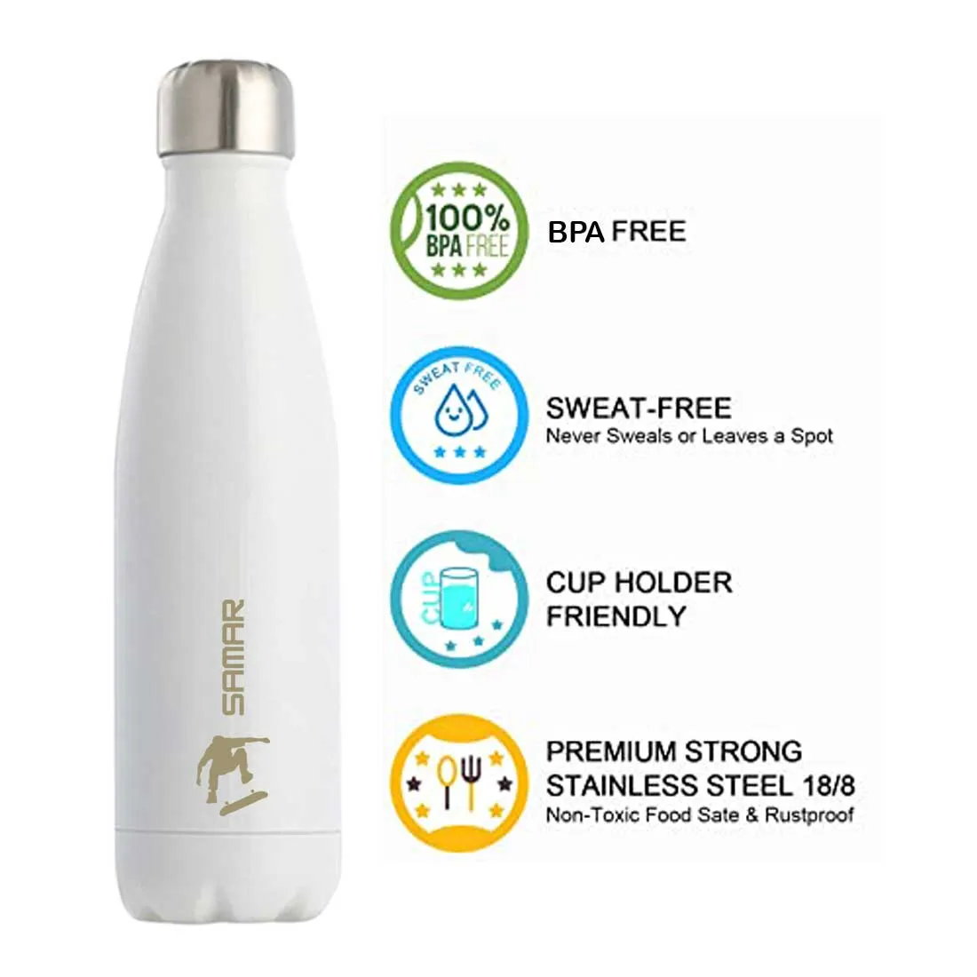 Personalized Thermal Water Bottle Insulated Stainless Steel Hot & Cold Cola Thermos 500 ml