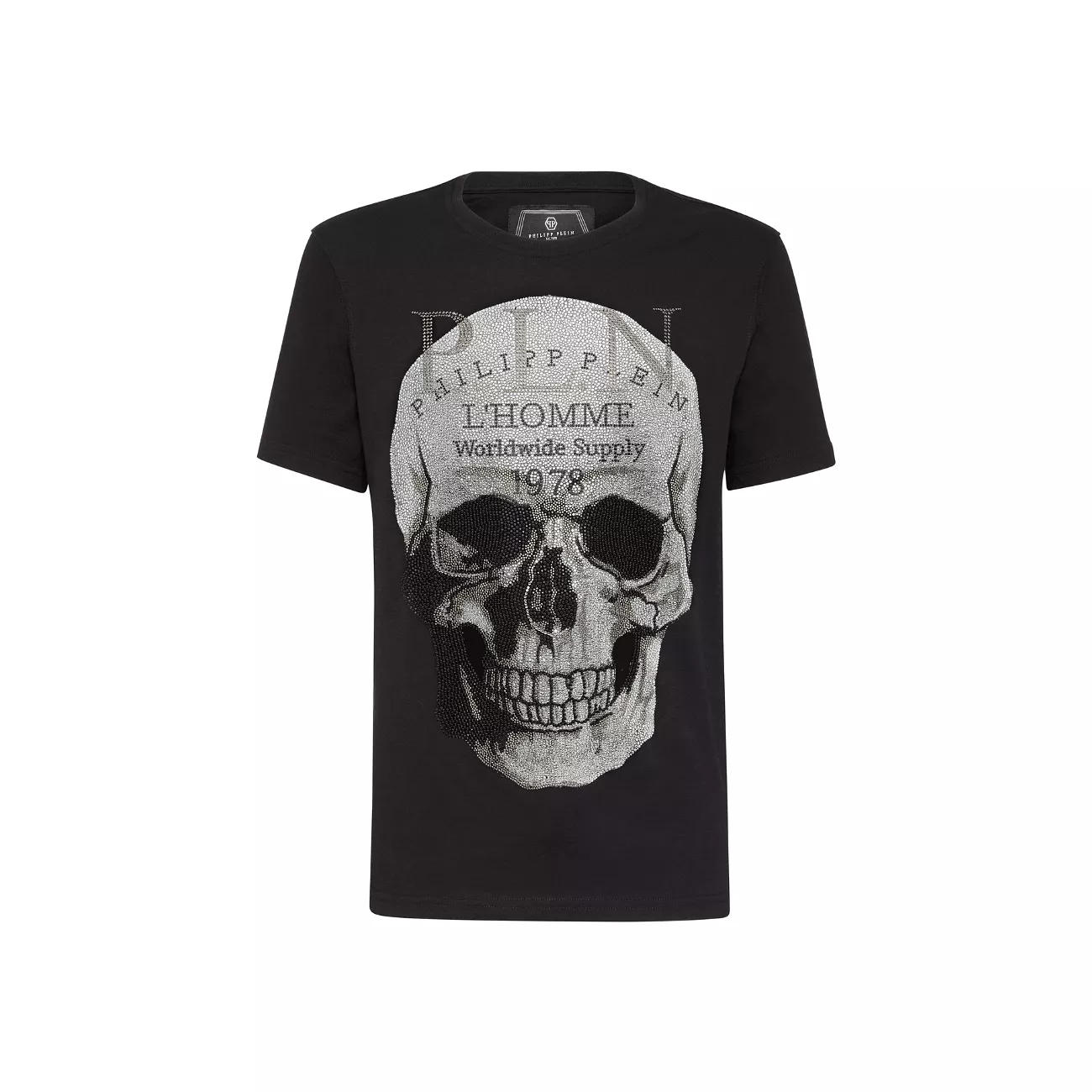 Philipp Plein Platinum Cut Round Neck Skull Men's T-Shirt