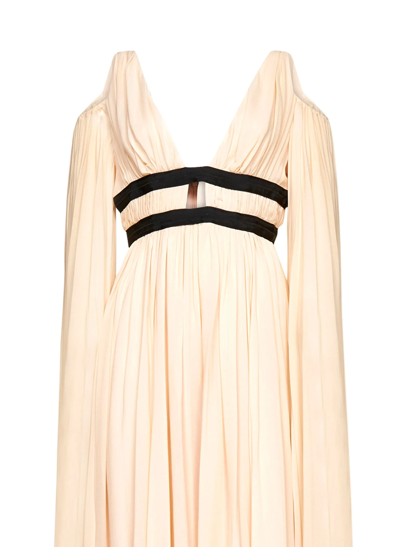 Pinko Cold-Shoulder V-Neck Gown