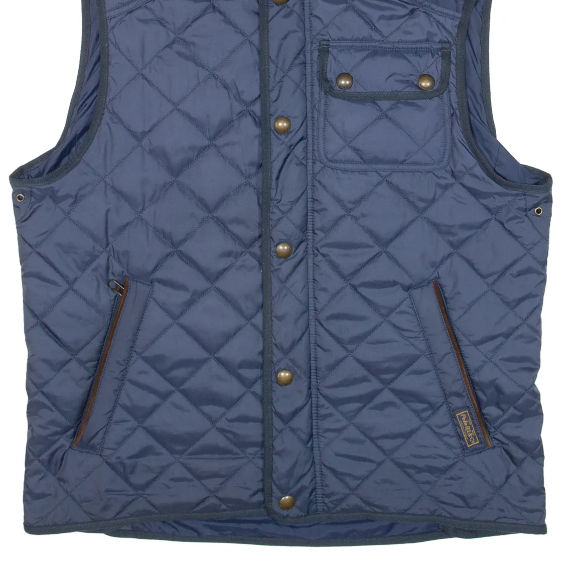 POLO RALPH LAUREN Mens Quilted Gilet Blue M