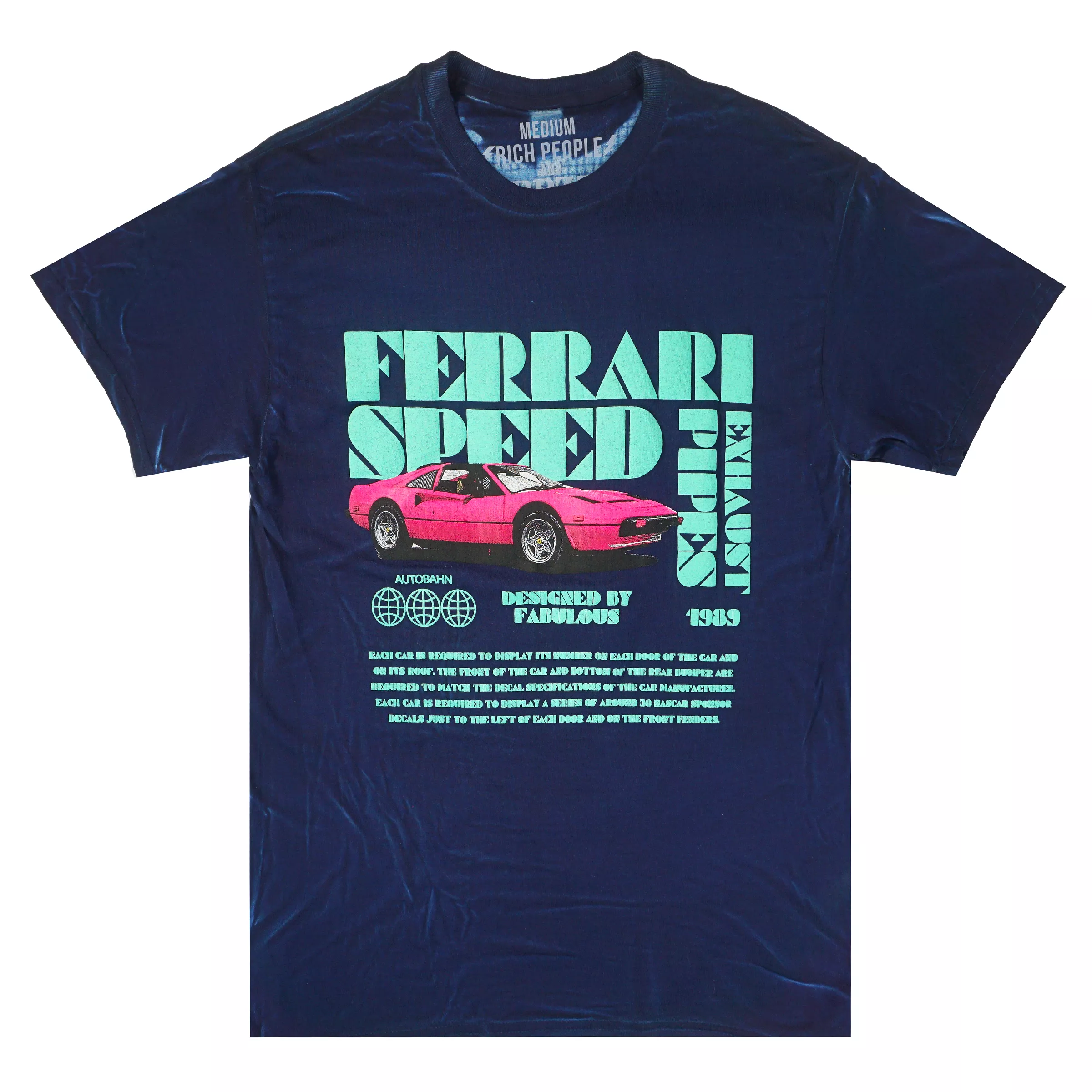 PPZZ x Rich People Ferrari Speed Dyed Tee (Navy) /D15