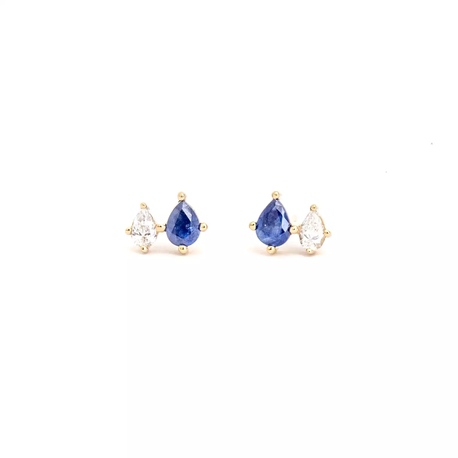 Premier Amigos Sapphire and Diamond Two Teardrop Studs