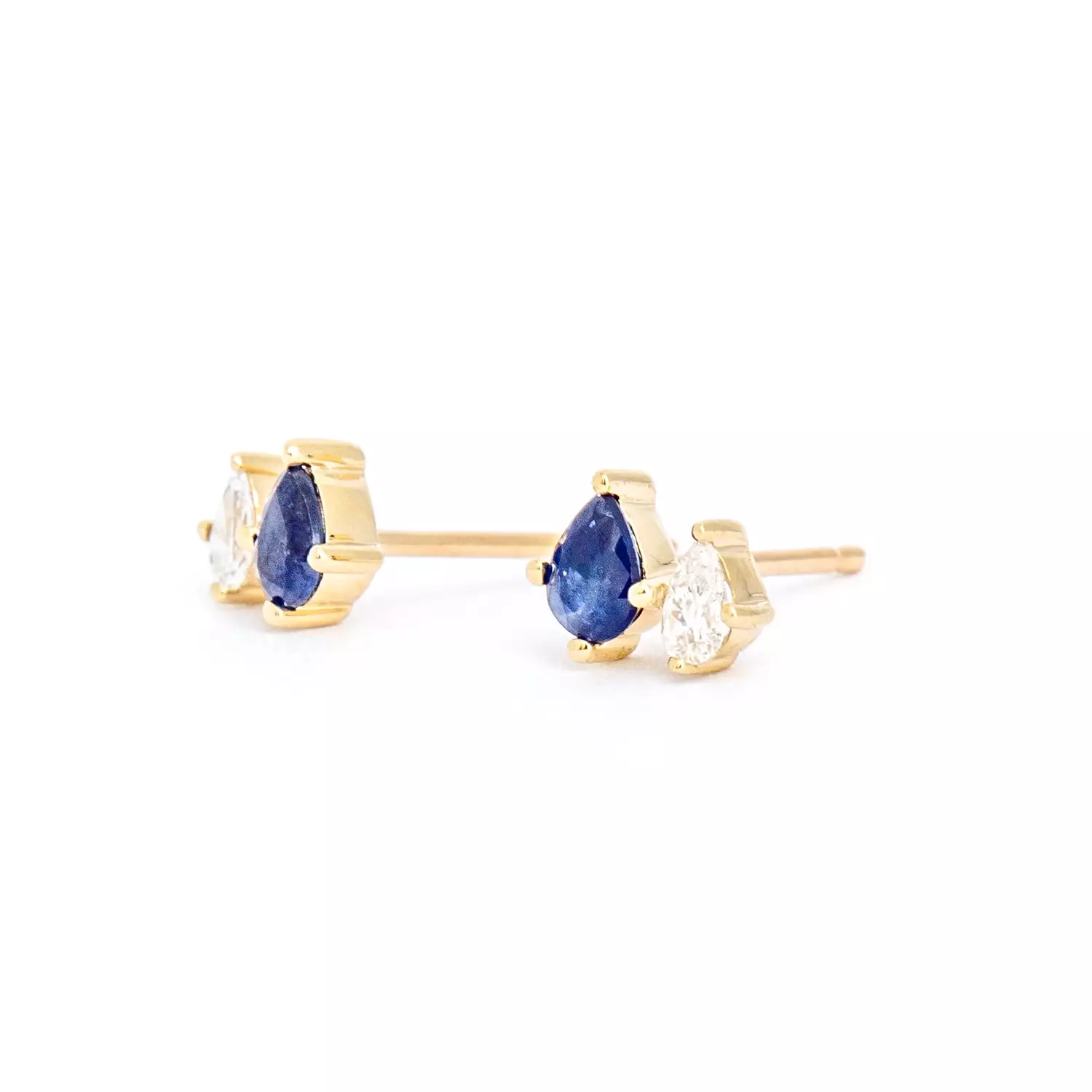 Premier Amigos Sapphire and Diamond Two Teardrop Studs