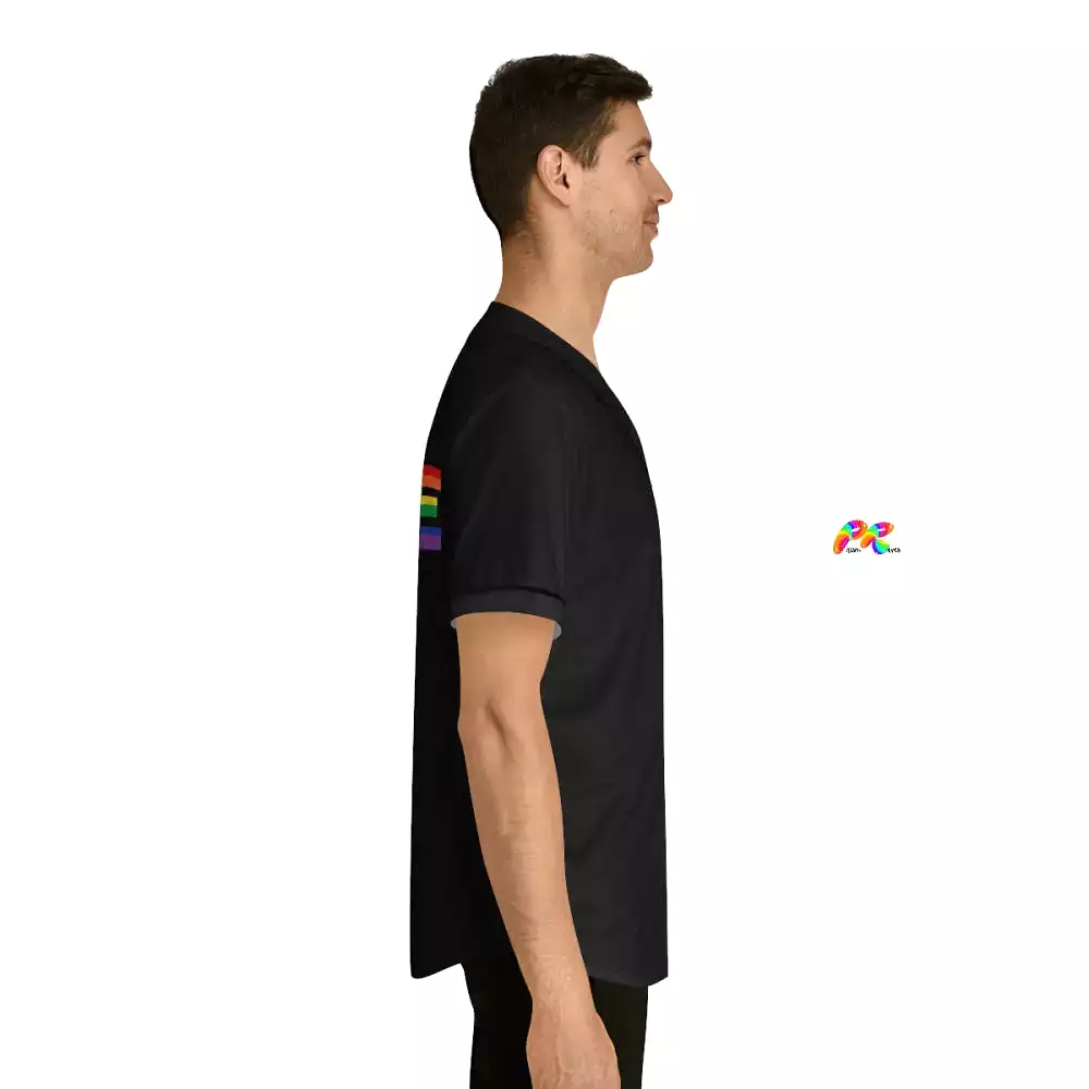 Pride Men's Black Festival Baseball Jersey