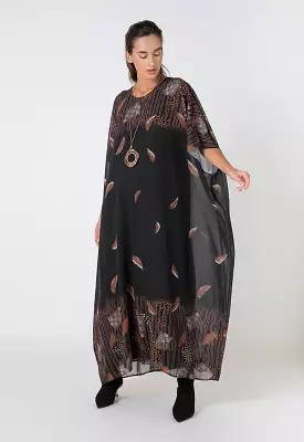 Printed Wide Maxi Dress