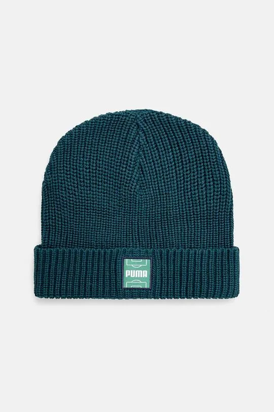 Puma cotton beanie Classics Graphic Short Beanie green color 025680