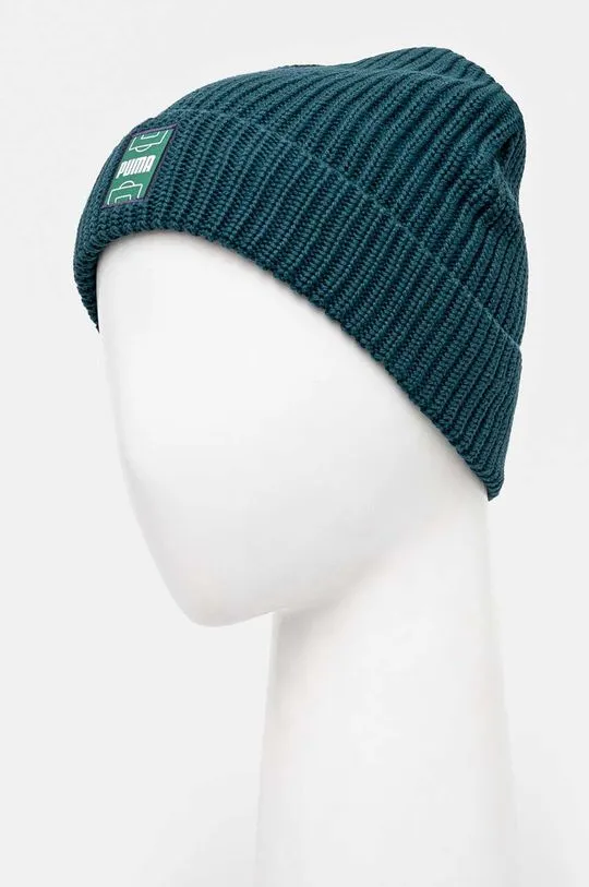 Puma cotton beanie Classics Graphic Short Beanie green color 025680