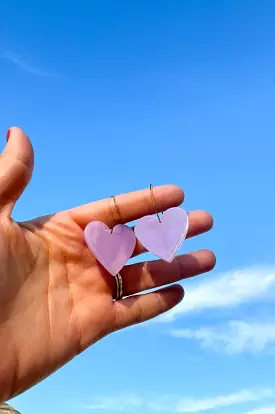 Purple Acrylic Heart Hoop