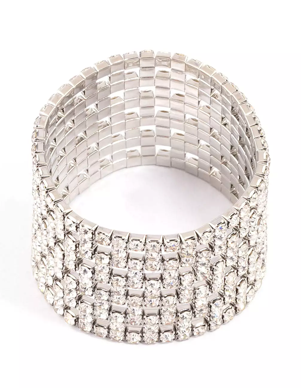 Rhodium Diamante Chunky Cut-Out Bracelet