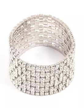 Rhodium Diamante Chunky Cut-Out Bracelet