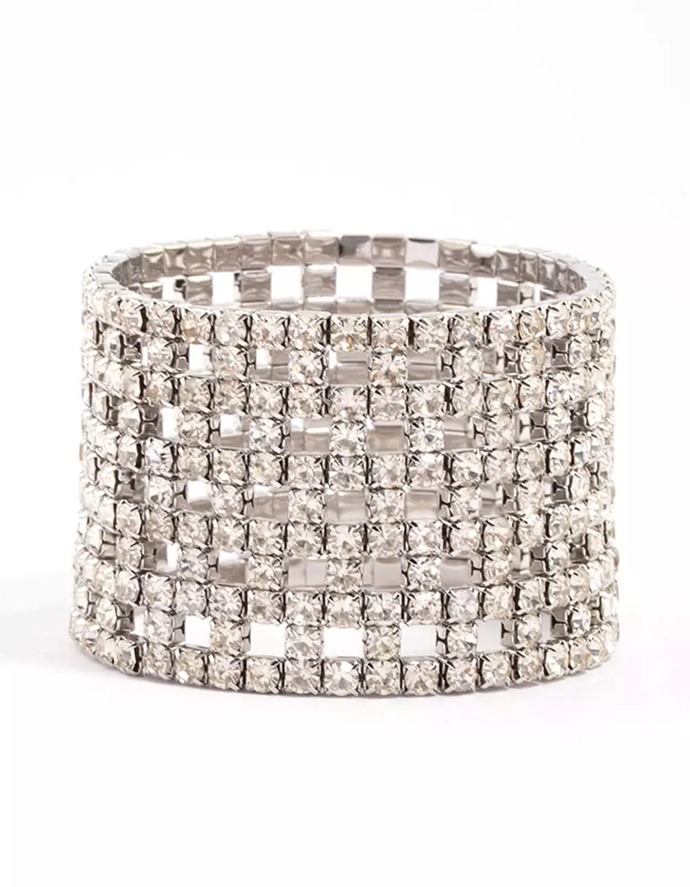 Rhodium Diamante Chunky Cut-Out Bracelet