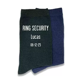 Ring Security Wedding Socks Personalized with Name and Date