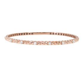 Rose Gold Flex Diamond & Pyramid Bracelet